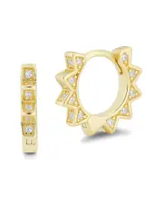 Glaze Jewelry 14K Over Silver CZ Sun Huggie Earrings