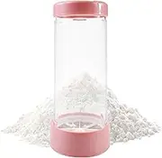 Powder Sugar Shaker Duster - Rotating Powdered Sugar Duster | Dispenser Fine Mesh Sifter Ergonomic Holder for Baking Pantry Countertop Kitchen Commercial Foodservice