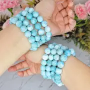 LARIMAR BRACELET GENUINE STONE B GRADE QUALITY BEADS CRYSTAL JEWELRY GIFT