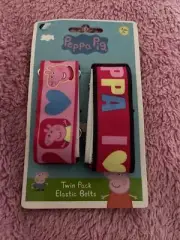 Peppa Pig Twin Pack Elastic Belts Age 3+ Freepost Acc123