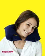 Inflatable Air Cushion Soft Neck Travel Pillow for Airplane Office Nap Rest Head