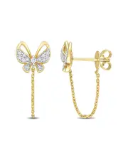 Rina Limor 14K 0.14 ct. tw. Diamond Butterfly Earrings