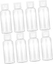 HAPINARY 8pcs 50ml Portable Clamshell Plastic Travel Bottles for Shampoo Lotion and Cosmetics Empty Containers with Caps for Easy Packing and Storage