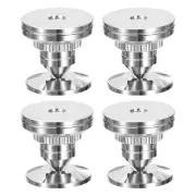 4pcs Speaker Spike with Pads Mat Double-Sided Adhesive Silver Tone
