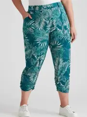 AU 20 - AUTOGRAPH - Plus Size - Womens Pants - Blue Summer Cropped