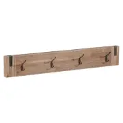 Alaterre Woodstock Acacia Wood with Metal Inset Coat Hook in Brushed Driftwood
