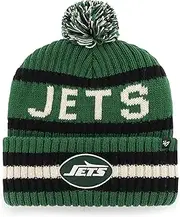 47 New York Jets NFL Bering Unisex Winter Knit Bobble, One Size Fit, Team Badge, Eden Green, Eden Green, One size