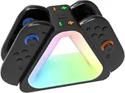 AZURAOKEY Controller Charger Dock Compatible with Switch 2 JoyCons Accessories, Fast Charging Station with with Cool RGB Light, Charging Holder for Switch 2 Gamers