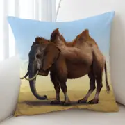 Cool Crazy Animal Art Camel vs Elephant Camelephant Cushion Cover