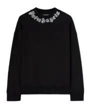 Palm Angels Logo Printed Drop Shoulder Sweatshirt S,XL,XS,L,M BLACK - OFF WHITE