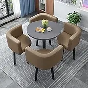 Negotiation Table and Chair Set,Office Reception Room Club Table,Simple Round Dining Table Set, Conference Tables,Coffee Table and Chair Set (Color : 23, Size : 23.6in/60cm)