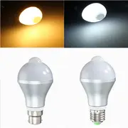 E27 B22 5W Auto PIR Motion Sensor LED Infrared Energy Saving Light Bulb 85-265V B22 WARM WHITE