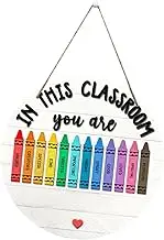 WeiLaiKeQi 5Pcs Welcome Signs for Classroom Door Welcome Back to School Bulletin Board Round Door Hanger