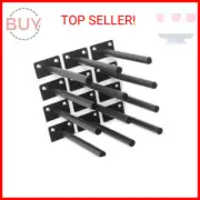 4 Pcs 6" Black Solid Steel Floating Shelf Bracket Blind Shelf Supports - Hidden