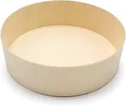 [KAYU PACKAGE] Circle Wooden Food Container, Wood and Plastic Lids Sold Separately, Microwave, Oven and Freezer Safe, Set of 25, Disposable