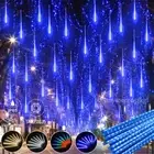 LED Meteor Shower String Lights Xmas Outdoor Garden Falling Icicle Rain Lights