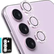 [CloudValley] Glitter Camera Protection for Samsung Galaxy S24 / S23 / S23+, Camera Protective Film Bling [HD Clear Scratch-Resistant], Lens Bubble-Free 5G, Glitter Pink