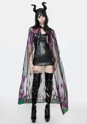 Glam Demon Cape And Horn Headband Set