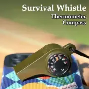 Camping 3 in 1 Hiking Emergency Survival Whistle with Compass,Thermometer Tools