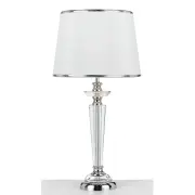 Diana Modern Table Desk Lamp Light Metal Fabric Acrylic Clear Chrome White