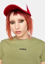 [x-Girl] Embroidered Logo Short Sleeve Baby Tee