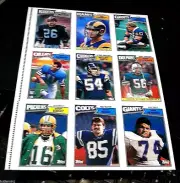 1987 Topps Football Uncut 9 Card Sheet / Panel Jim Everett Rookie RC Card #145