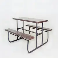 在飛比找蝦皮商城優惠-【FU23-1】 鋁板野餐桌椅組(咖啡+黑) A48A41