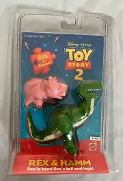 Vintage TOY STORY 2 Poseable REX & HAMM Disney PIXAR Action Figures NEW & SEALED