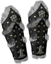 [Generic] Vintage Vikingg Bracers - Leather Arm Warmers, Stylish Vikingg Bracers | Men Medieval Cosplay Faux Leather Arm Warmers, High Qualityy Vikingg Pirate Knight Gauntlet Wristband Bracer For Men Women