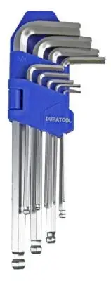 HEX KEY SET, BALL ENDED 9PC IMPERIAL, KIT CONTENTS 1/16", 5/64", 3/ FOR DURATOOL