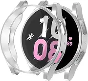 TPU Material Screen Protector Compatible with Samsung Galaxy Watch 5 40mm 44mm, Full Coverage Scratch Resistant Smartwatch Protective Case, Sliver 40MM
