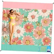 Beach Blanket Waterproof Sandproof 78''×81'' Suits1-4 Adults 78''x81'' Flowers