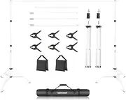 Neewer Photo Studio Backdrop Support System, 10ft/3m Wide 6.6ft/2m High Adjustable Background Stand with 4 Crossbars, 6 Backdrop Clamps, 2 Sandbags, and Bag for Portrait & Studio Photography-White