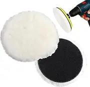 Car Polishing Pads - 5 Sizes 75-180mm Wool Polishing Buffing Pad - Drill Attachment Waxing Discs - Detailing Wheel Discs for Furniture, Wood, Glass, Automobiles, Stainless Steel