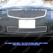 Fits 2007-2008 Nissan Maxima Stainless Chrome Mesh Grille Grill Insert Combo