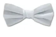 Boy's White Solid Satin Pre-Tied Bowtie for Schools - Weddings- NWT