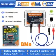 BM6 12V Battery Tester Health Monitor Abnormal Alarm Cranking Charging Analyzer