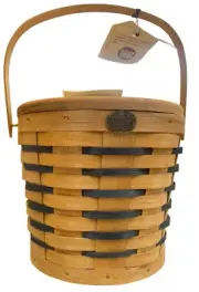 Peterboro Basket Ice Bucket with Lid - NWT