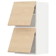 METOD wall cabinet horizontal w 2 doors, white/Askersund light ash effect, 40x37x80 cm