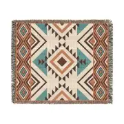 Aztec Woven Blanket - Cozy Tribal Throw for Home Decor, Sofa, Bed, Picnics,