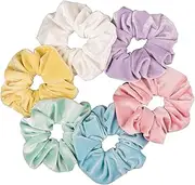 Hair Scrunchies Large Velvet Elastic Scrunchy Bobbles Ice Cream Color Hair Bands Soft Hair Ties Hair Accessories for Girls Women, 6 Colors (colour)
