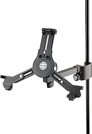 K&M Konig & Meyer 19791.016.55 Tablet/iPad Holder for Microphone Stand - Switch from Landscape to Portrait - Professional Grade for All Musicians - Studio or Remote Home Use - German Made - Black