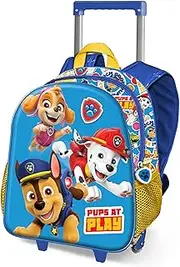 [KARACTERMANIA] Paw Patrol Play-Small 3D Backpack with Wheels, Blue, 26 x 34 cm, Capacity 7 L, Blue Paw Patrol, One Size, Paw Patrol Small 3D Backpack