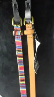 INC INTERNATIONAL CONCEPTS Womens 2 for 1 Skinny Belt Brown/Multi Size Small NEW