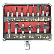 SMATO 15 Piece Router Bit Set 1/2" 12mm Shank Bits BRAND NEW with Aluminum CASE