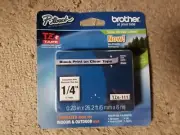 Brother TZe-111 P-touch Tape Black Print On Clear Laminated Tape 6mm