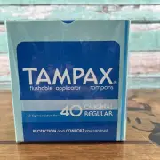 Vtg TAMPAX Tampons 40 Regular NOS Unopened Box