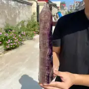 3.7lb Natural Fluorite Obelisk Quartz Crystal Wand Tower Point Healing