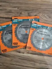 3x NEW Black & Decker 77-717 Piranha 18 Carbide 7 1/4" Fast Cutting Saw Blade