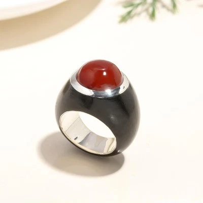 Red Carnelian Gemstone Ring in 925 Sterling Silver – Handmade Boho Gift Jewelry